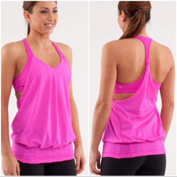 LULULEMON Hot Pink Layered Tank Top